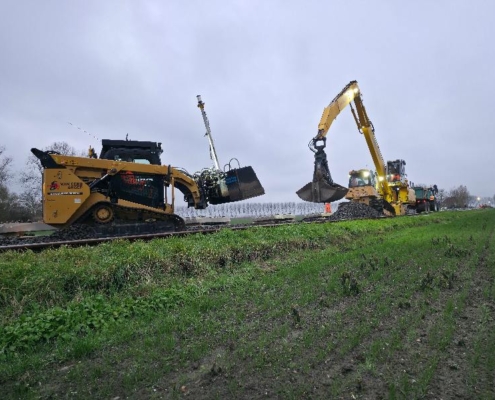 Werkzaamheden aan het spoor in Sas van Gent