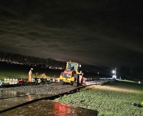 Aanleg en vernieuwing van spoor in Sas van Gent